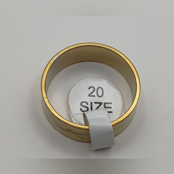 Unisex Gold Stainless Steel Engraved Dragonfly Ring Band China Size 20 US 9.25 - Picture 2 of 2